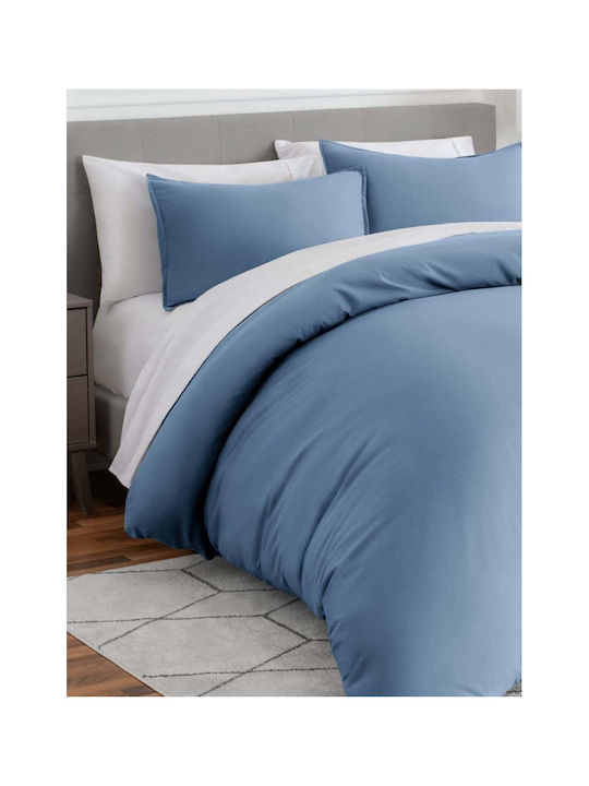 SteweHome Cotton Double Duvet Cover 200x200 Blue
