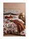 SteweHome Cotton Duvet Cover Set 200x230cm Double With 2 Pillowcases & 1 Bed Sheet Burgundy