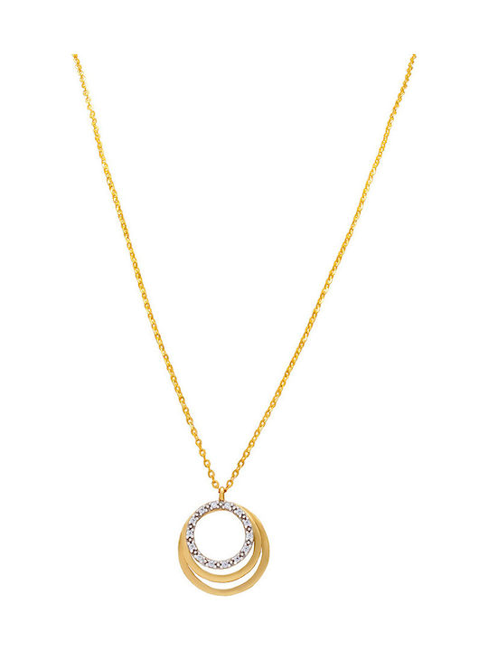 Savvas Design Necklace From 14K Gold With Zircon
