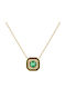 Halskette Rosette aus Gold 14K Grüne