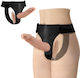 Strap-on Realist Dublu Dildo Vene Proeminente Fără BPA Rezistent la Apă Reglabil Detasabil Dublă Stimulare Plăceri Unice Ușor de Curățat 18 X 15 Cm Negru Nude