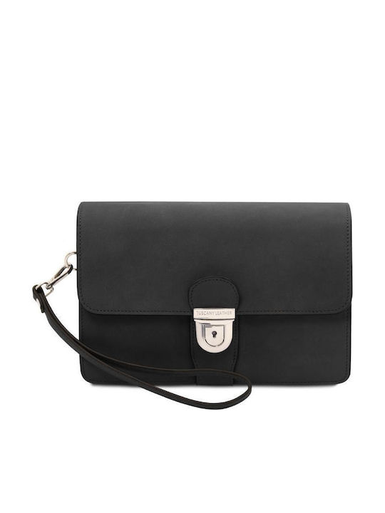 Tuscany Leather Leder Herren Handtasche Schwarz