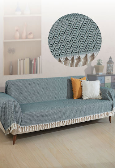 SteweHome Покривка за Триместен Диван 180x300 см Петролена