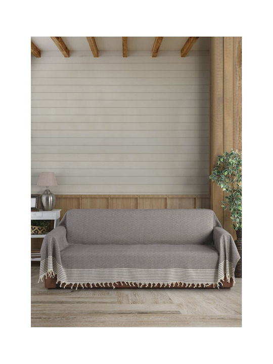 SteweHome Ριχτάρι Τριθέσιου Καναπέ 180x300εκ. Καφέ