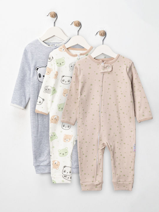 SteweHome Set Of Multicolored Baby Bodysuits 3pcs
