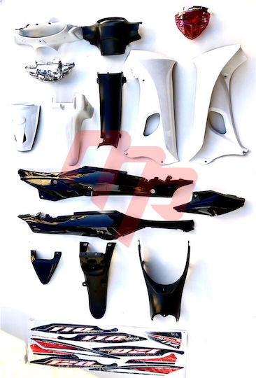 Modenas Kriss 125 Sporty 17 Pieces Kit Of Plastics White