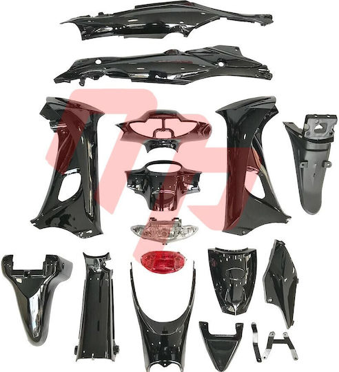 Modenas Kriss 125 Sporty Black Kit of Plastics 17 Pieces Mtm
