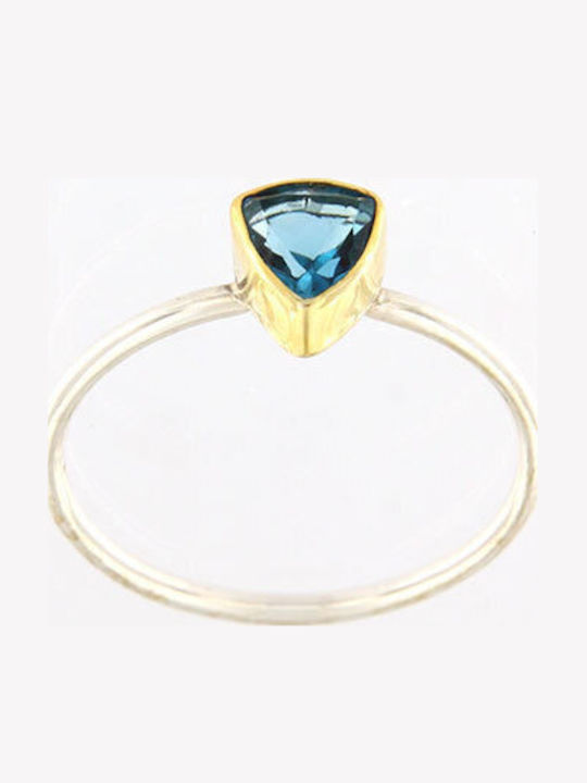 Ios Women's Ring with Stones Silver Gold Plated