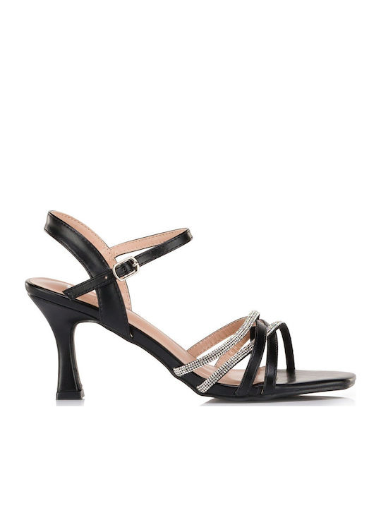 Fashion & Bella Υφασμάτινα Πέδιλα Μαύρα