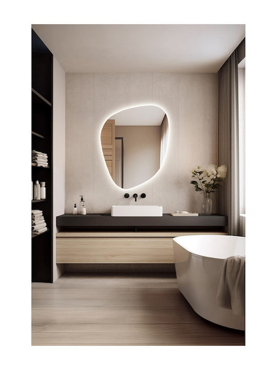 SteweHome Καθρέπτης Μπάνιου Led 100x80cm Λευκός
