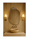 SteweHome Asymmetrical Bathroom Mirror Made of Metal 70x90cm Bronze