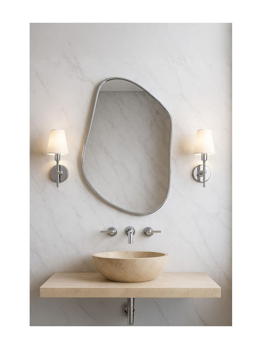 SteweHome Bathroom Mirror Made of Metal 80x100cm Silver