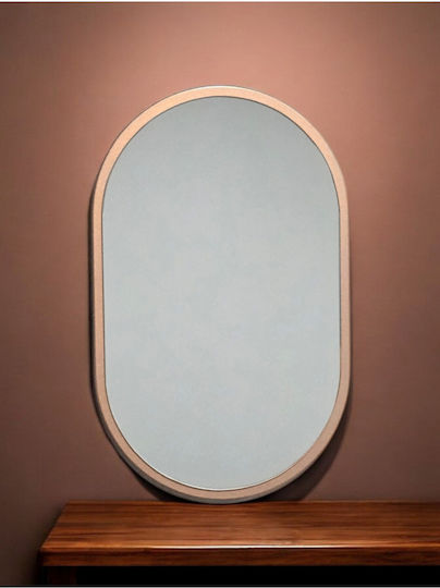 SteweHome Oval Badezimmerspiegel aus MDF 40x27cm Bronze