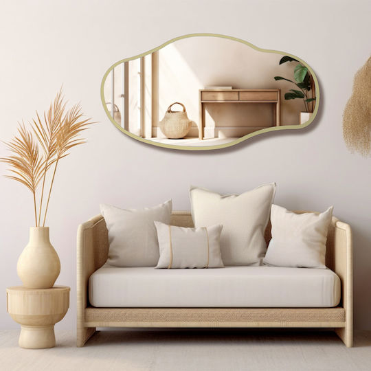 SteweHome Ασύμμετρος Καθρέπτης Μπάνιου 120x65cm Χρυσός