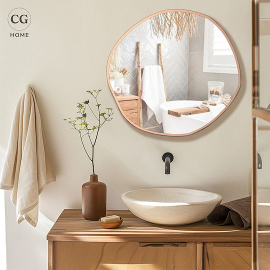 SteweHome Ασύμμετρος Καθρέπτης Μπάνιου 70x70cm Μπρονζέ