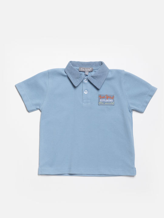 Kids Polo Short-Sleeved Light Blue