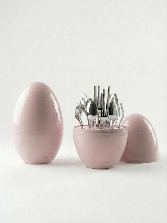 SteweHome Cutlery Set Stainless Steel Pink 24 Pieces