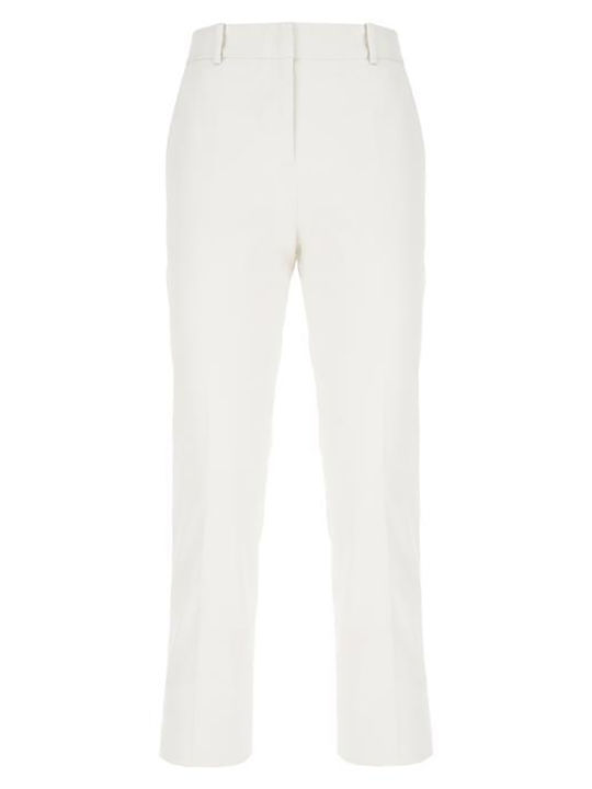 Boss Damen-Hosen Hochbund Stoff Capri Slim Fit Weiß