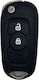 Car Key Shell Type Opel 2 Buttons Foldable