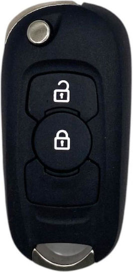 Car Key Shell Type Opel 2 Buttons Foldable