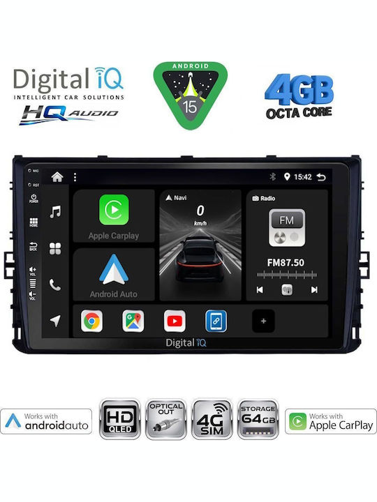 Digital IQ Car Audio System for Volkswagen Polo T-Roc T-Cross 2017 with Touch Screen 9" DIGITAL IQ BXK 19758 CPAA Bluetooth USB Wi-Fi GPS Apple CarPlay Android Auto