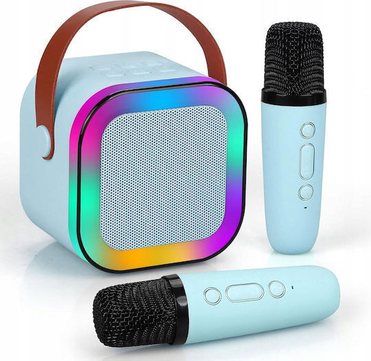 Karaoke Speaker with Wireless Microphone and Lighting Effects t02116377 Blue