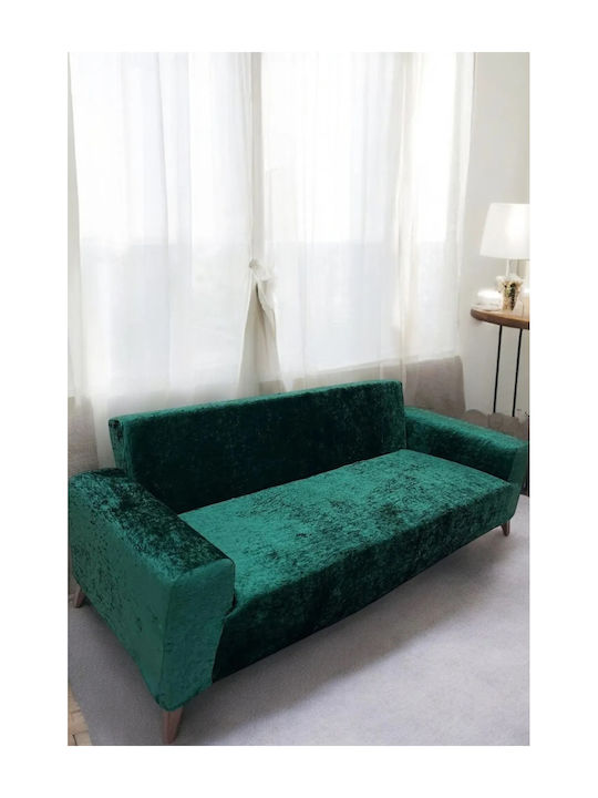 SteweHome Sofa Throw 2 Seater Velvet 180x230cm Green
