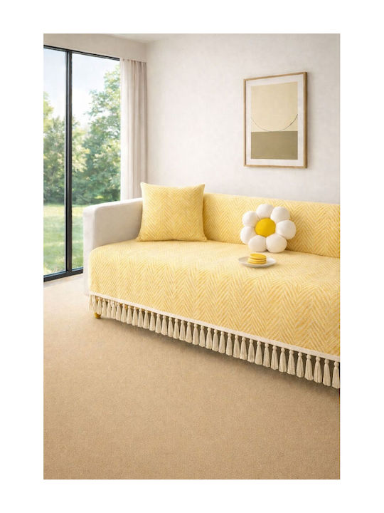 SteweHome Armchair Throw 180x215cm Yellow