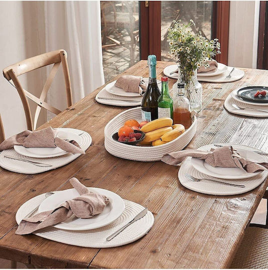 SteweHome Wicker Beige Placemats 40x30cm 7 Pieces