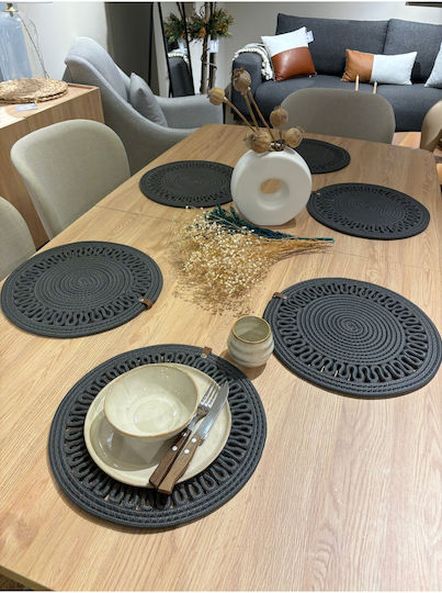 SteweHome Wicker Gray Placemats 33x33cm 6 Pieces