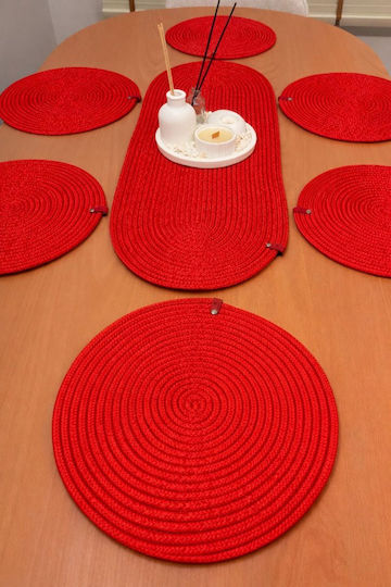 SteweHome Wicker Red Placemats 80x30cm 6 Pieces