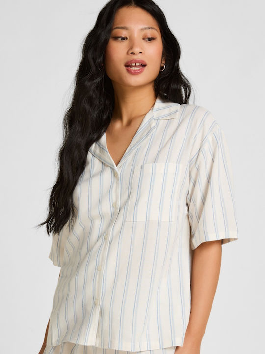 Hunkemöller Summer Women's Pyjama Shorts Linen Stripe Stripe