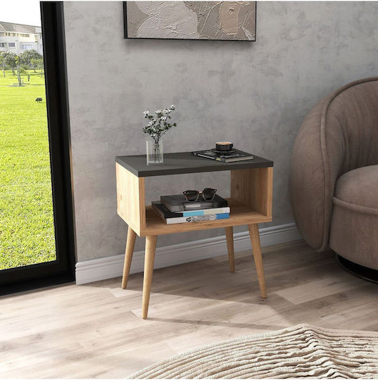 Wooden Gray Bedside Table 45x29x60cm