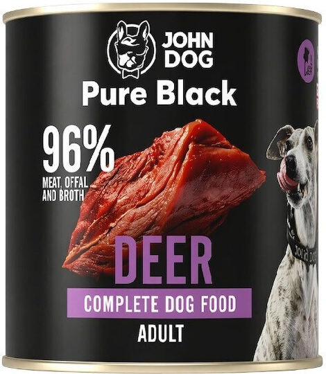 John Dog Υγρή Τροφή Σκύλων σε Κονσέρβα με Ελάφι και Κρέας χωρίς Σιτηρά 800gr
