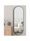 SteweHome Wall Mirror Full-Length Oval with Black Wooden Frame 180x60cm
