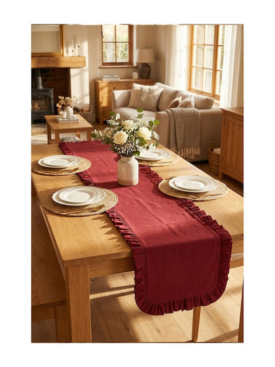 SteweHome Tablecloth Frilly 50x150cm