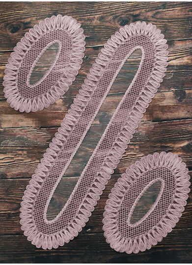 SteweHome Runner Set with Lace Beige 34x48cm