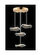 SteweHome Yellow Pendant Ceiling Light with Crystals 35x35x81cm