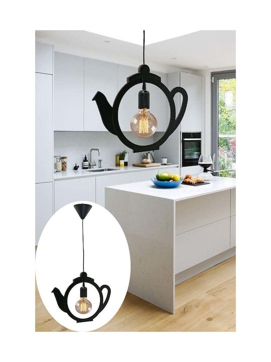 SteweHome Black Pendant Ceiling Light with E27 Socket 60x42x51cm