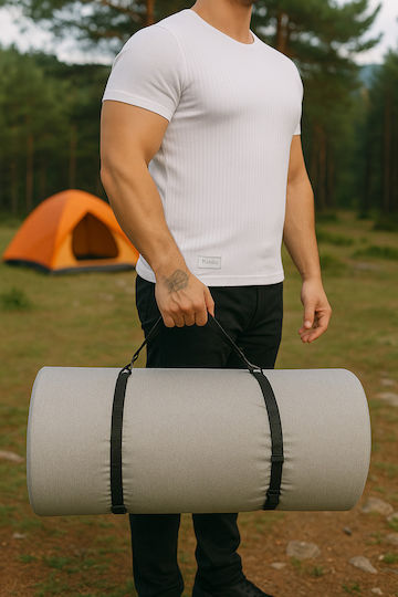 SteweHome Ημίδιπλο Υπόστρωμα Camping 180x80cm Πάχους 7cm Γκρι