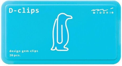 Midori D-clips 43392-006 Penguin Paper Clips Pack 20 4902805433921