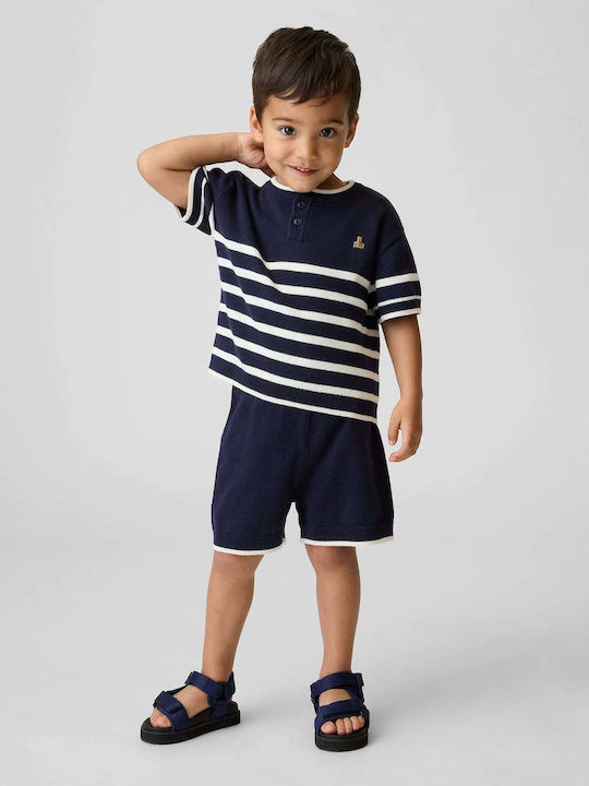 Kids Set with Shorts Summer 2 Pieces Navy Uniform Stripe