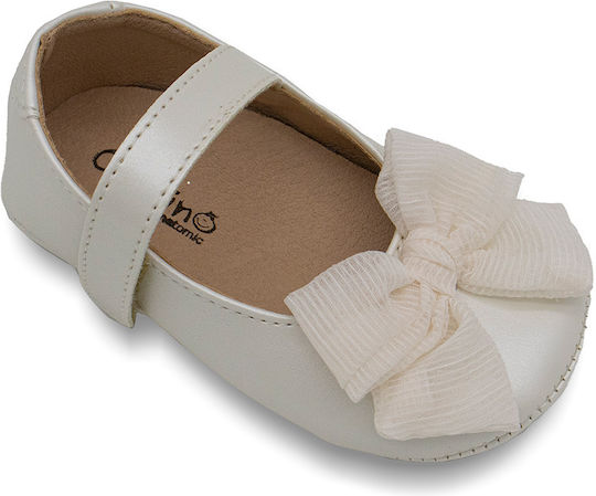 Gorgino Christening Leather Soft Sole White Pumps M286 White