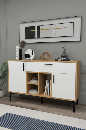 SteweHome Sideboard Holz 135x40x84cm Mehrfarbig