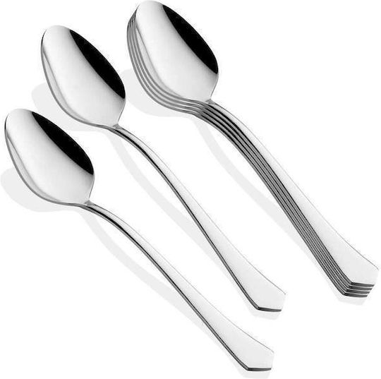 SteweHome Set Of Silver Stainless Steel Dinner Spoons 6 Pieces