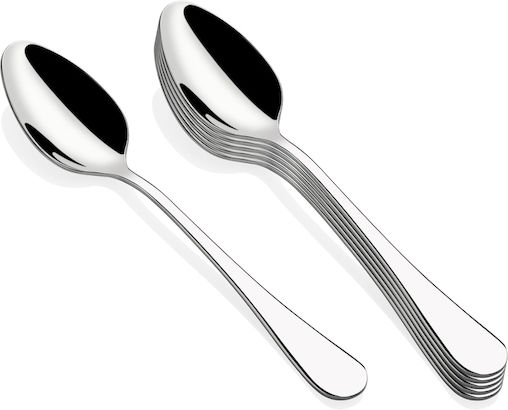 SteweHome Set Of Silver Inox Dessert Ice Cream Spoons 6 Pieces