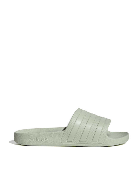 adidas Adilette Aqua Slides in Green Colour