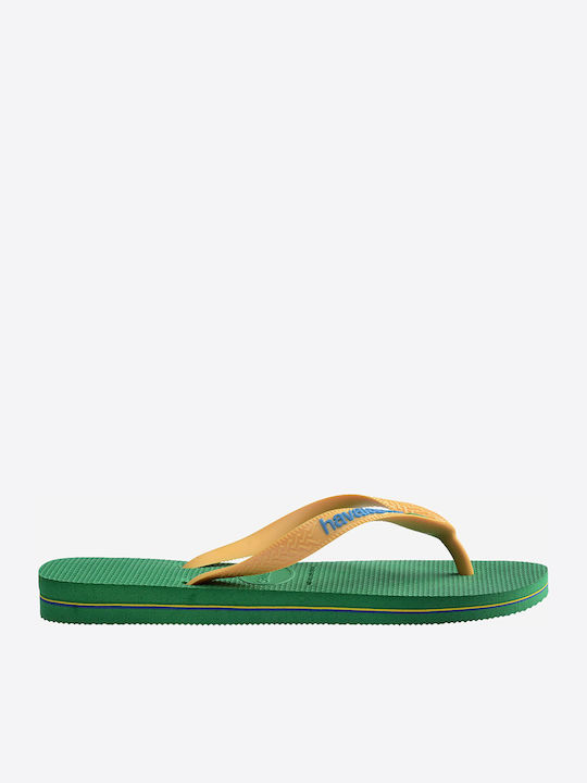 Havaianas Brasil Logo Men's Flip Flops Green
