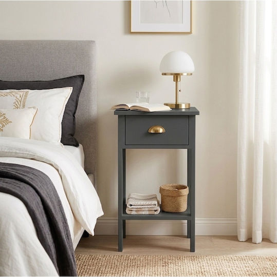 Metallic Gray Bedside Table 40x35x70cm