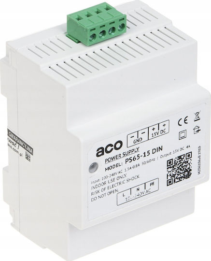 Aco DIN Rail Power Supply With 15V Output And 65W Power 4A
